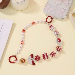 Beaded phone charm luxury style for women and girls